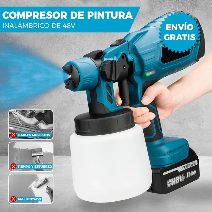 COMPRESOR DE PINTURA INALÁMBRICO PAINTPRO™ | INCLUYE BATERÍA Y CARGADOR ⚡